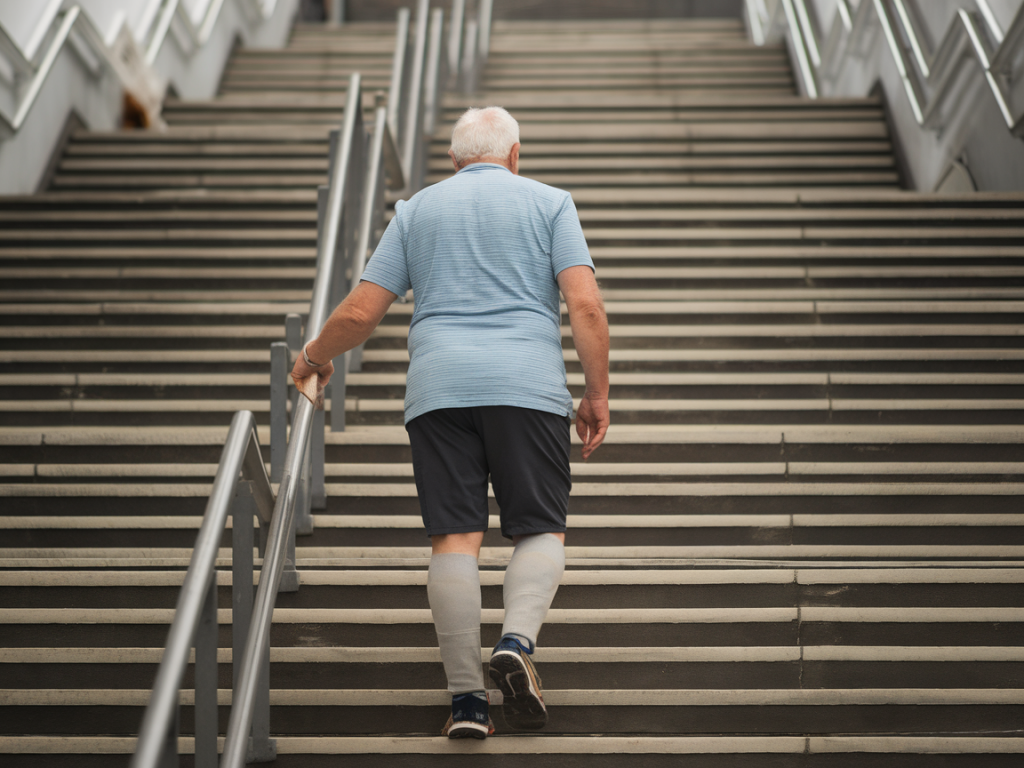 Alltagsstrategien, um treppensteigen sicherer zu machen nach hüftprothese